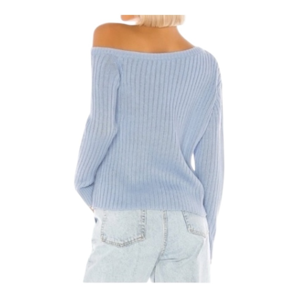 Tularosa Cole Sweater in dusty Blue Size S Asymmetrical neckline Kawaii Grunge